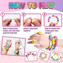 【🔥320 piezas】Juguete educativo de cuentas de arte pop versátil para niños, pulseras y collares hechos a mano con hilo de cuentas.